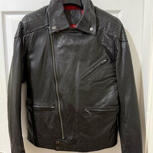 ASOS Black Leather Bomber Jacket